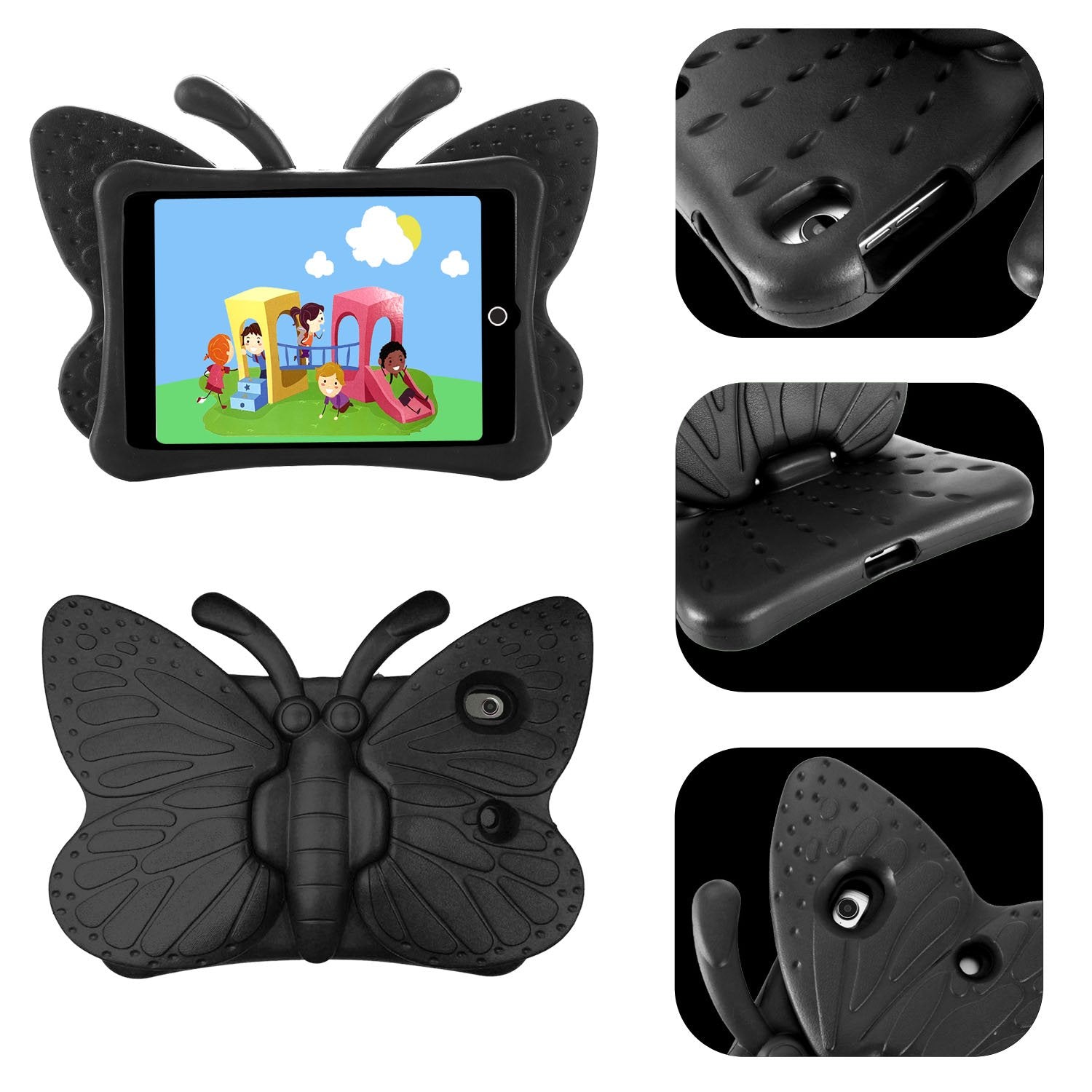 Coque en silicone pour enfants papillon pour iPad 7/8/9 (7e/8e/9e génération) 10,2 Coque en silicone pour enfants papillon pour iPad 7/8/9 (7e/8e/9e génération) 10,2